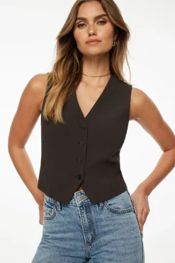 Blazers & Vests | Matching Sets-Dynamite Millie Tailored Four Button Vest Brown