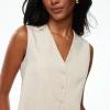Blazers & Vests | Vests-Dynamite Millie Tailored Four Button Vest Brown