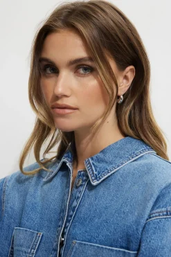 Earrings-Dynamite Mini Hammered Drop Earrings Grey