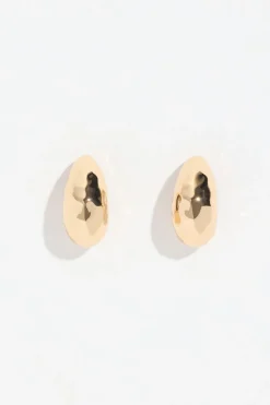 Earrings-Dynamite Mini Hammered Drop Earrings Yellow