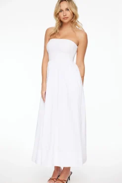 Dresses & Jumpsuits | Midi & Maxi Dresses-Dynamite Mix Media Maxi Tube Dress White