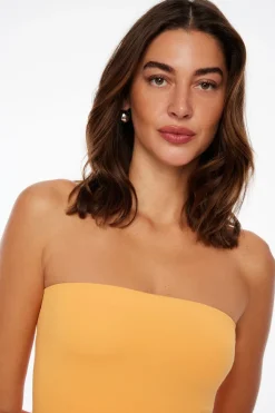Dresses & Jumpsuits | Midi & Maxi Dresses-Dynamite Mix Media Maxi Tube Dress Orange