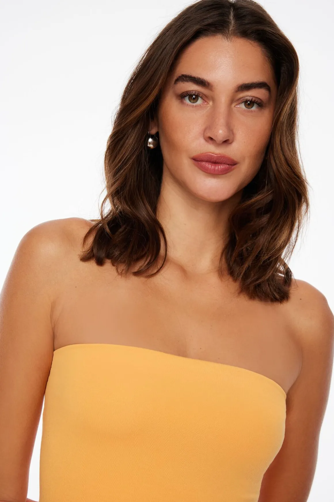 Dresses & Jumpsuits | Midi & Maxi Dresses-Dynamite Mix Media Maxi Tube Dress Orange