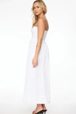 Dresses & Jumpsuits | Midi & Maxi Dresses-Dynamite Mix Media Maxi Tube Dress White