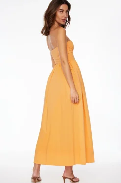 Dresses & Jumpsuits | Midi & Maxi Dresses-Dynamite Mix Media Maxi Tube Dress Orange