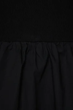 Dresses & Jumpsuits | Mini Dresses-Dynamite Mixed Media Flare Mini Dress Black