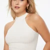 Sweaters & Cardigans | Sweaters-Dynamite Mock Neck Knit Top White