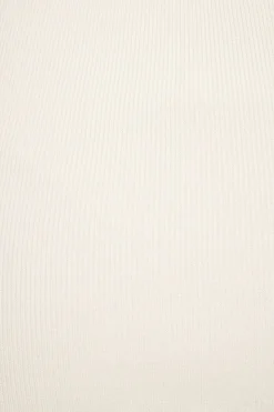 Dresses & Jumpsuits | Mini Dresses-Dynamite Mock Neck Ribbed Mini Dress White