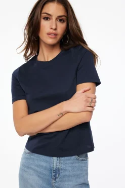 Tees & Tanks | Tees & Tanks-Dynamite Nala Crewneck T-Shirt Blue