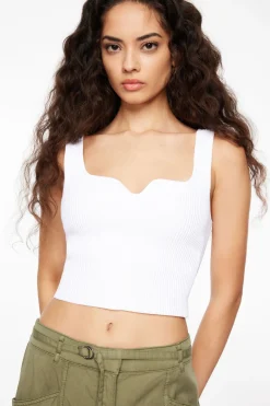 Sweaters & Cardigans | Sweaters-Dynamite Nylon Sweater Tank Top White