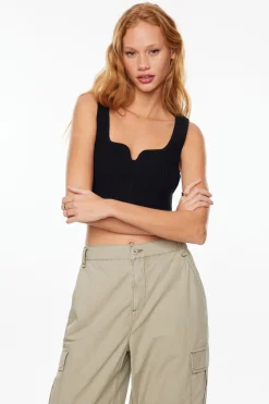 Tees & Tanks | Sweaters & Cardigans-Dynamite Nylon Tank Top Black