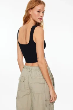 Tees & Tanks | Sweaters & Cardigans-Dynamite Nylon Tank Top Black