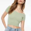 Tees & Tanks | Sweaters & Cardigans-Dynamite Off Shoulder Knit Top Green