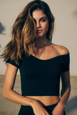 Tees & Tanks | Sweaters & Cardigans-Dynamite Off Shoulder Knit Top Black