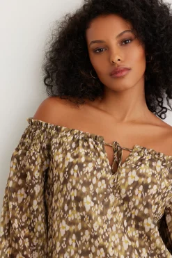 Blouses & Tops | Blouses & Tops-Dynamite Off The Shoulder Blouse Green