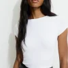 Tees & Tanks | Tees & Tanks-Dynamite Olive Ribbed Hip T Shirt White