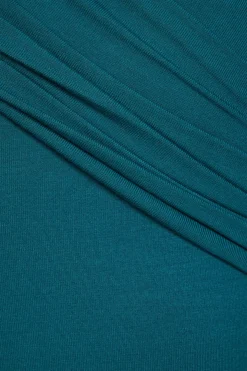 Bodysuits-Dynamite One Shoulder Draped Bodysuit Green