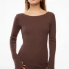Dresses & Jumpsuits | Mini Dresses-Dynamite Open Back Long Sleeve Mini Dress Brown