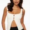 Blouses & Tops | Online Exclusives-Dynamite Open Front Tank Top White