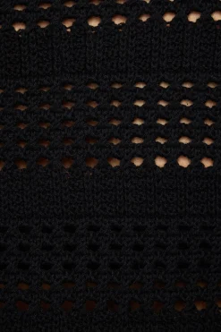 Sweaters & Cardigans | Sweaters-Dynamite Open Knit Crewneck Sweater Black