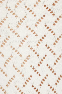 Dresses & Jumpsuits | Midi & Maxi Dresses-Dynamite Open Knit V-Neck Maxi Dress White