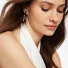 Earrings-Dynamite Open Loop Hoop Earrings Grey