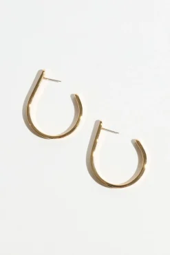 Earrings-Dynamite Open Loop Hoop Earrings Yellow