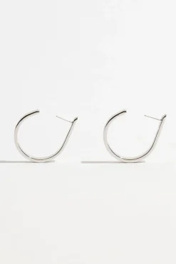 Earrings-Dynamite Open Loop Hoop Earrings Grey