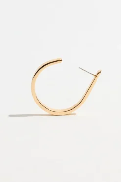 Earrings-Dynamite Open Loop Hoop Earrings Yellow