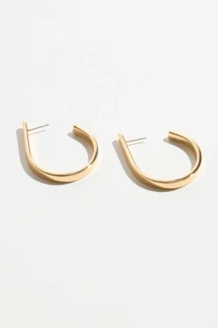 Earrings-Dynamite Open Loop Hoop Earrings Yellow