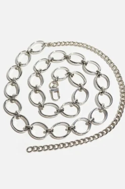 Belts-Dynamite Open Ovals Chain Belt Grey