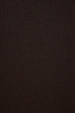 Tees & Tanks | Tees & Tanks-Dynamite Ophelia Ribbed Long Sleeve T Shirt Brown