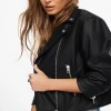 Coats & Jackets | Classic Coats-Dynamite Oversized Biker Jacket Black