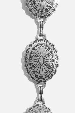Belts-Dynamite Oversized Concho Metal Belt Gray