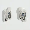 Earrings-Dynamite Oversized Double Cross Earrings Grey