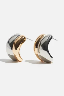 Earrings-Dynamite Oversized Double Curved Earrings Pink