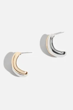 Earrings-Dynamite Oversized Double Curved Earrings Pink