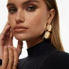 Earrings-Dynamite Oversized Double Trapezoid Earrings Yellow