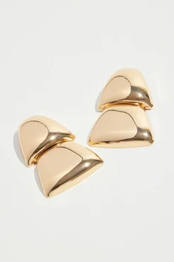 Earrings-Dynamite Oversized Double Trapezoid Earrings Yellow