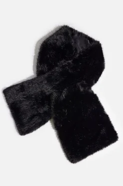 Cold Weather-Dynamite Oversized Faux Fur Stole Black