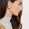 Earrings-Dynamite Oversized Hammered Heart Earrings Gray