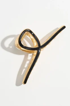 Hair Accessories-Dynamite Oversized Loop Claw Hair Clip Black