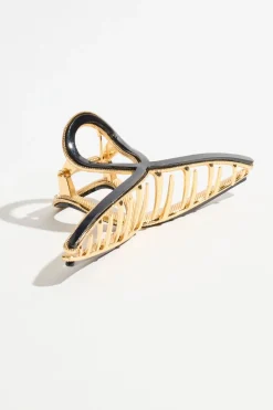 Hair Accessories-Dynamite Oversized Loop Claw Hair Clip Black