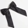 Hair Accessories-Dynamite Oversized Organza Bow Hair Clip Black
