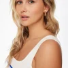 Earrings-Dynamite 3-Pack Chunky Texture Hoops Yellow