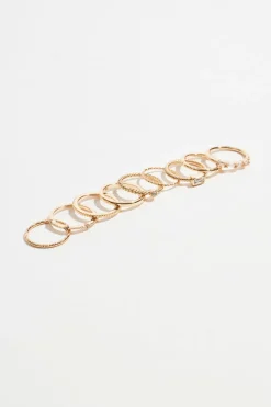 Rings-Dynamite 9-Pack Delicate Gemmed Rings White
