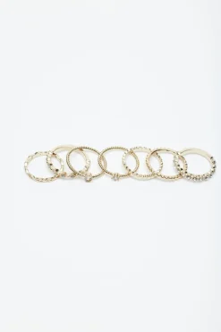 Rings-Dynamite 7-Pack Gem & Twist Rings White