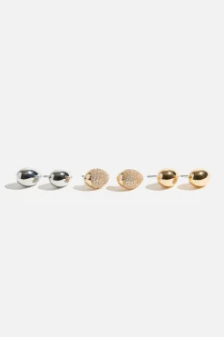 Earrings-Dynamite 3-Pack Mini Drop Earrings Pink