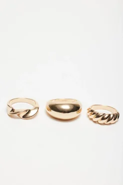 Rings-Dynamite 6-Pack Oversized & Twisted Rings Yellow