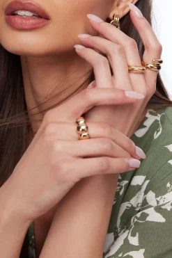 Rings-Dynamite 3-Pack Sculptural Rings Yellow